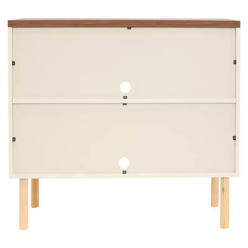 Sunnydaze Buffet d'appoint d'intérieur Mid-Century Modern à 2 portes avec étagères