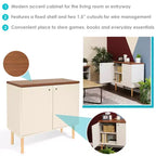 Sunnydaze Buffet d'appoint d'intérieur Mid-Century Modern à 2 portes avec étagères