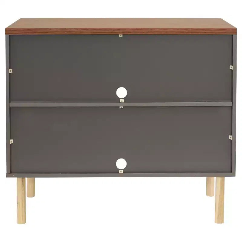 Sunnydaze Buffet d'appoint d'intérieur Mid-Century Modern à 2 portes avec étagères