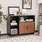 Mobile Bar Industriale Credenza Buffet Costway con Portabicchieri e Ripiano Regolabile