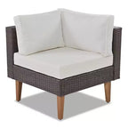 Set Divano Esterno in Rattan 4 Pezzi, Set Divano a L da Giardino con Cuscini Colorati - ModernLuxe