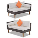 Set Divano Esterno in Rattan 4 Pezzi, Set Divano a L da Giardino con Cuscini Colorati - ModernLuxe