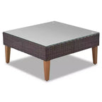 Set Divano Esterno in Rattan 4 Pezzi, Set Divano a L da Giardino con Cuscini Colorati - ModernLuxe