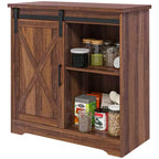 HOMCOM Mobiletto da Bar a Muro Stile Rustico, Credenza da 84 cm con Anta Scorrevole a Fienile e Ripiano Regolabile, Mobile Buffet da Cucina