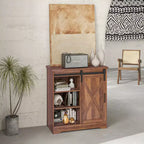 HOMCOM Mobiletto da Bar a Muro Stile Rustico, Credenza da 84 cm con Anta Scorrevole a Fienile e Ripiano Regolabile, Mobile Buffet da Cucina