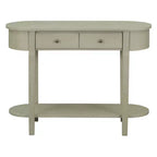 Table console élégante Okak avec finition lisse, table d'entrée avec design incurvé et 2 tiroirs, table d'appoint pour salon, couloir
