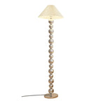 Lampadaire moderne décoratif à boules superposées avec abat-jour en tissu