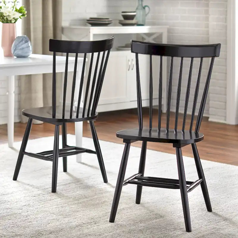 Sedie da pranzo con schienale a fusi in legno massello Simple Living Venice (set da 2)