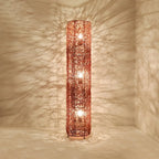 Lampada da terra in rattan LED a colonna con spina per soggiorno
