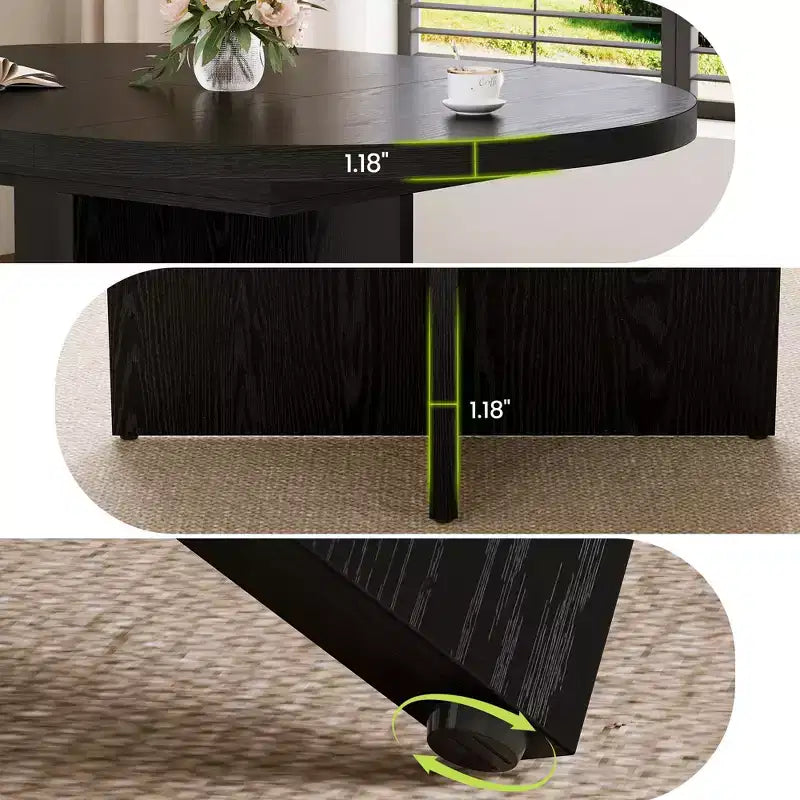 Tavolo da pranzo rotondo allungabile da 43,3''-59'' per 4-8 persone, moderno tavolo da pranzo ovale da cucina con prolunghe rimovibili, tavolo da pranzo per sala da pranzo, cucina
