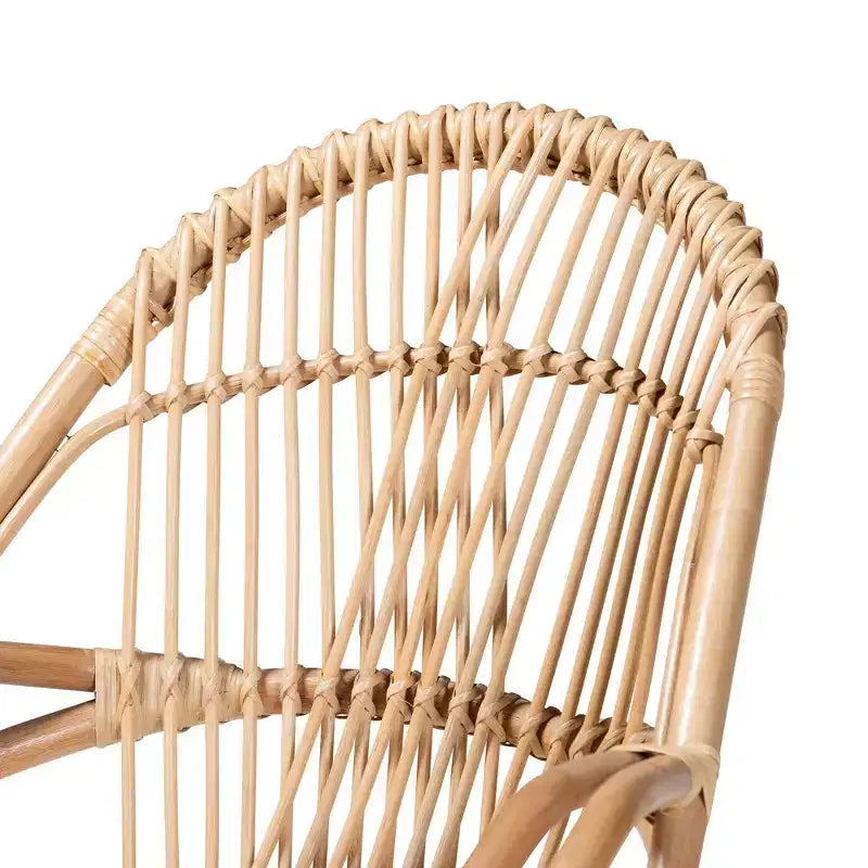 Jayden Fauteuil d'Appoint Rembourré en Tissu et Rotin Blanc/Naturel - bali & pari