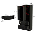 Armoire avec miroir et tringle extensible pour optimiser l'espace