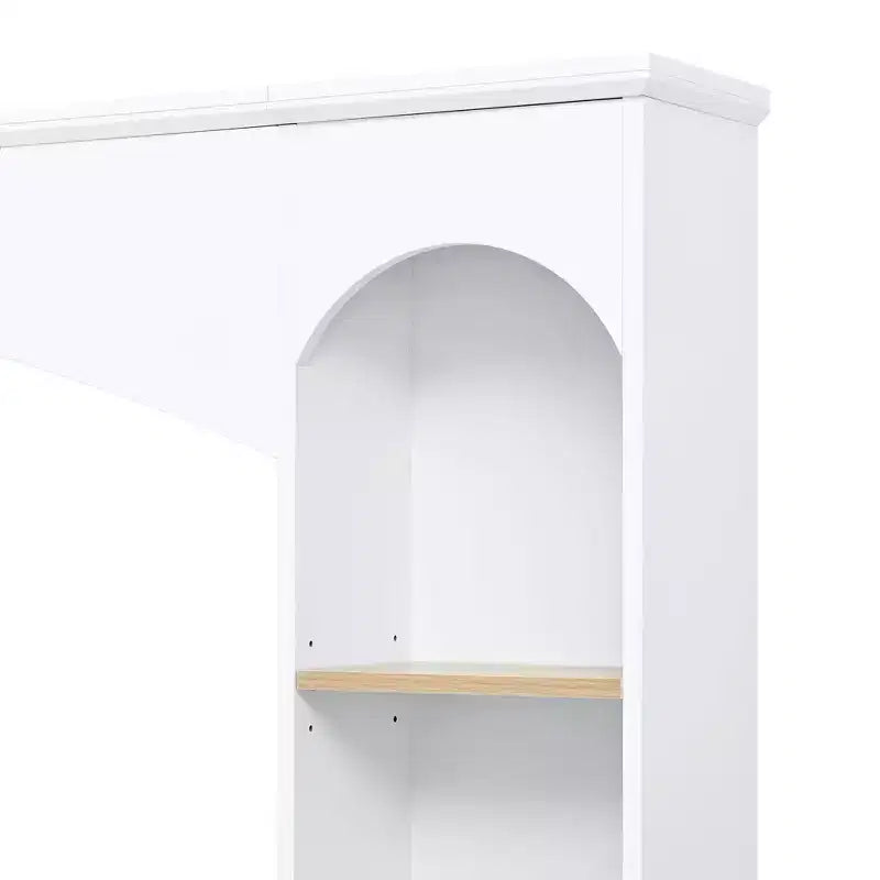 Mobile TV Whisen 91, Centro Intrattenimento ad Arco, Unità a Parete in Stile Rustico con Libreria, Effetto Legno per TV fino a 70 Pollici