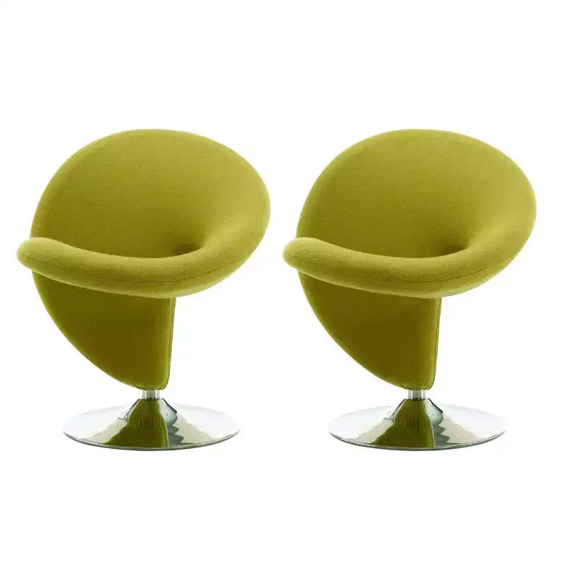 Ensemble de 2 fauteuils pivotants d'appoint Curl en mélange de laine - Manhattan Comfort