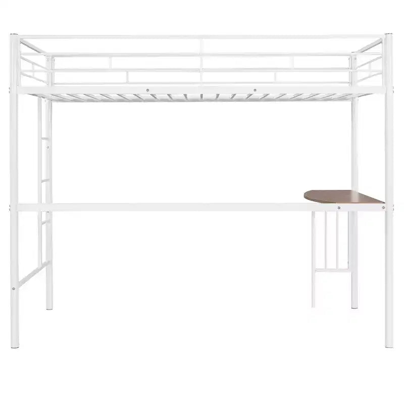 Lit superposé en métal une place sur deux places avec bureau, lit mezzanine une place avec lit inférieur double séparé pour enfants