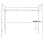 Lit superposé en métal une place sur deux places avec bureau, lit mezzanine une place avec lit inférieur double séparé pour enfants