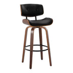 Ensemble de 2 tabourets de bar Lombardi Noyer/Noir - LumiSource : Hauteur fixe, Touffeté, Assise de 30,5, Milieu de siècle
