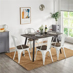 Yaheetech Set di 4 Sedie da Pranzo in Metallo con Sedie Impilabili in Legno