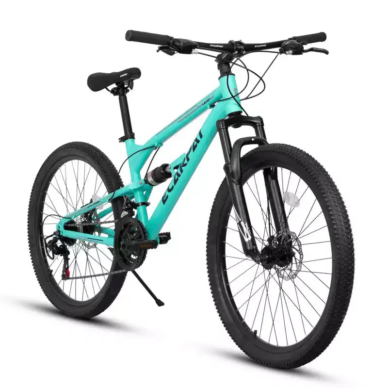 NAYSAYE Bicicletta da Montagna da 26 Pollici con Telaio in Acciaio, 21 velocità, Forcella Ammortizzata, Bici per Adulti per Andare in Bicicletta all'Aperto, Blu, 68.00*27.00*38.00