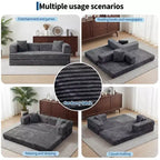 80,7 Divano letto trasformabile 5 in 1 – Velluto a coste, 544 kg, Nessun assemblaggio
