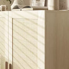 HOMCOM Mobile Buffet, Credenza Contenitore, Armadietto a Pavimento con Ante in Rattan e Ripiani Regolabili per Soggiorno, Naturale