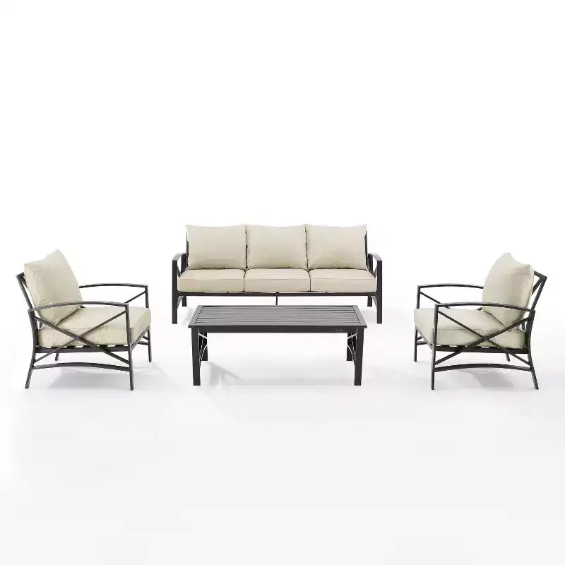 Set divano da esterno Crosley Kaplan 4 pezzi