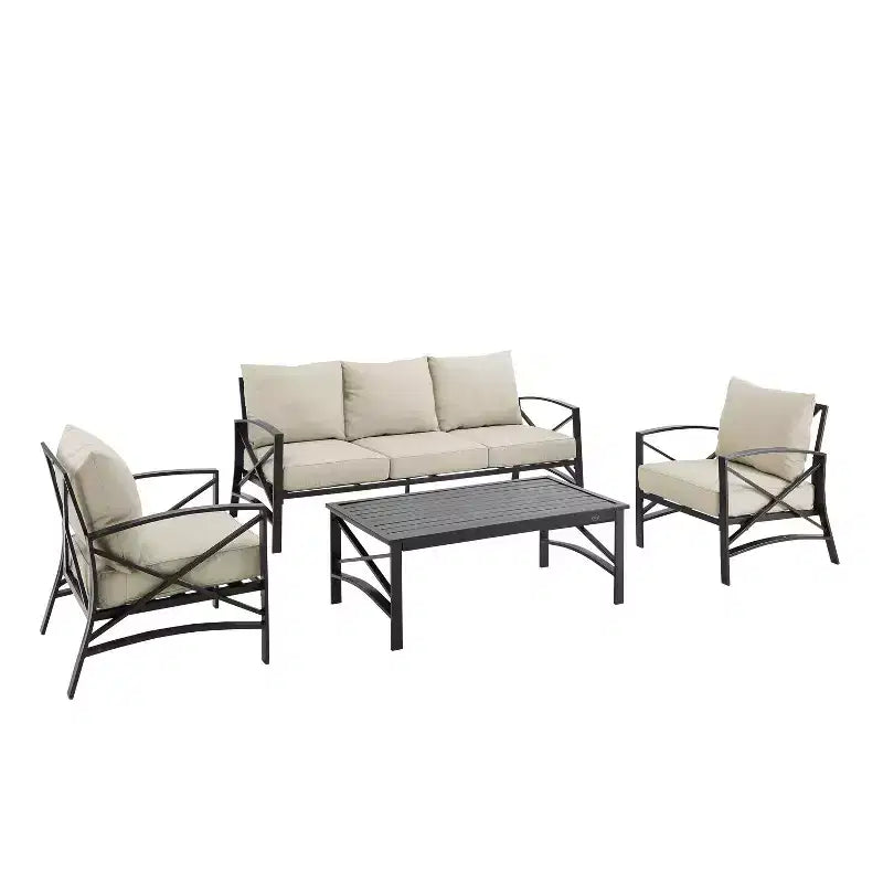 Set divano da esterno Crosley Kaplan 4 pezzi