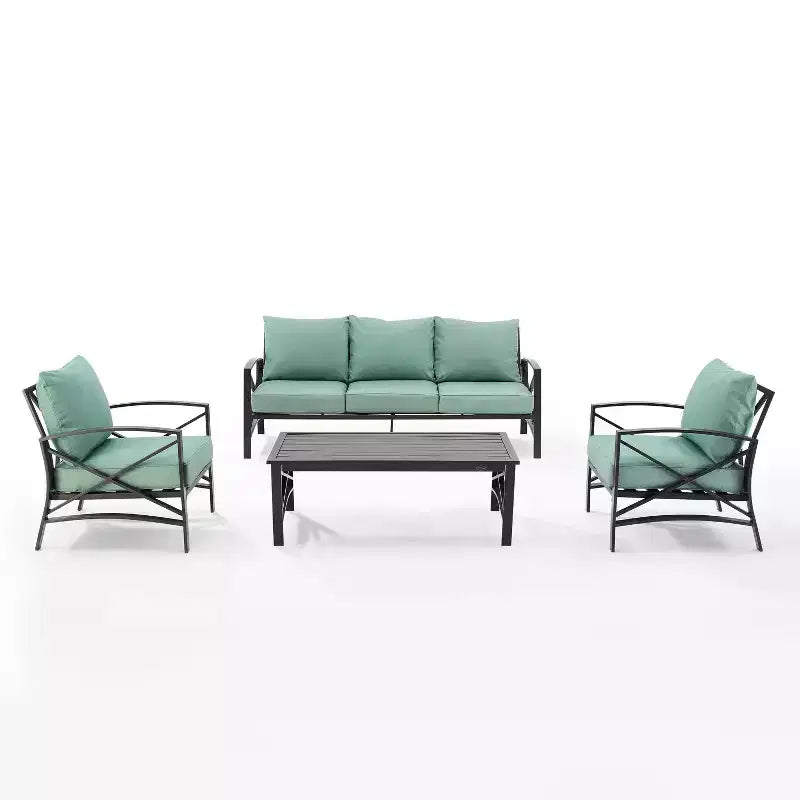 Set divano da esterno Crosley Kaplan 4 pezzi