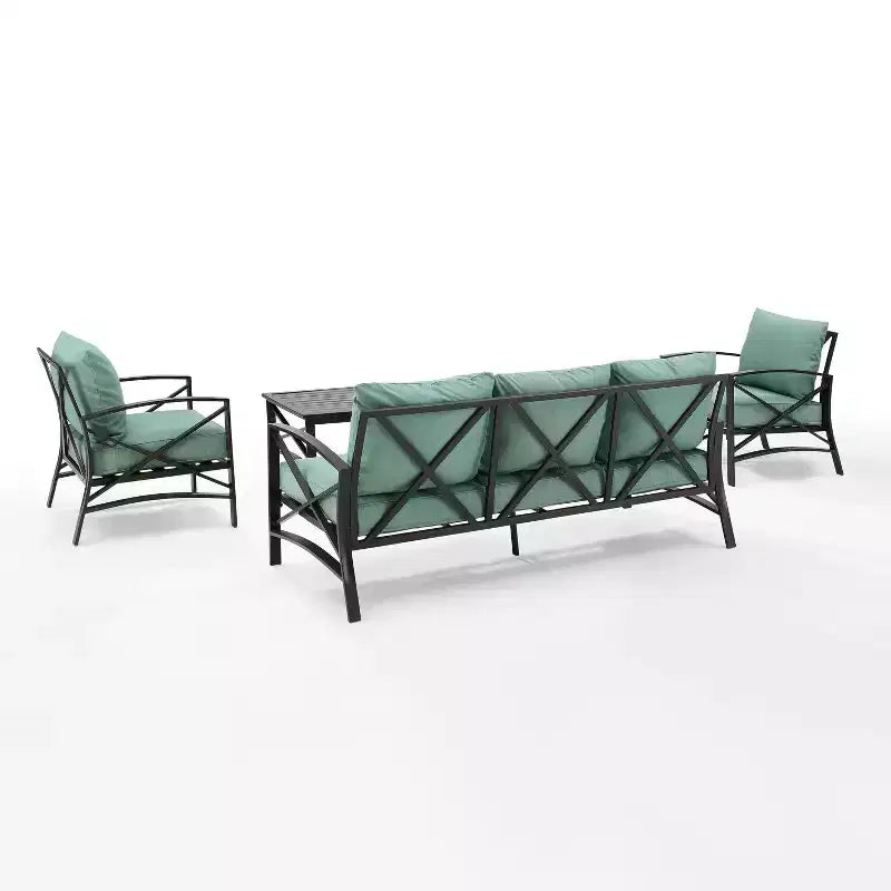 Set divano da esterno Crosley Kaplan 4 pezzi