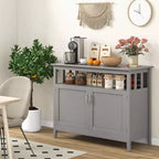 Costway Mobile Buffet per Cucina, Credenza con Armadietto e 2 Ante, Grigio