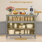 Costway Mobile Buffet per Cucina, Credenza con Armadietto e 2 Ante, Grigio