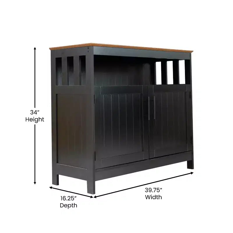 Flash Furniture Mayfield Buffet e Credenza Classici con Armadietto a Due Ante e Scaffale Aperto