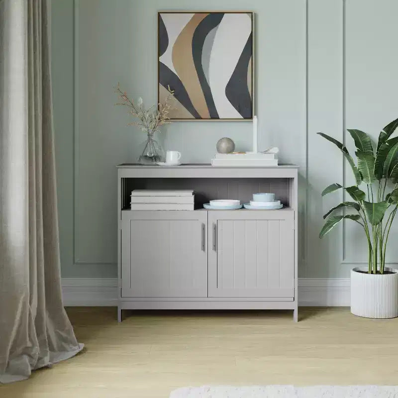 Flash Furniture Mayfield Buffet e Credenza Classici con Armadietto a Due Ante e Scaffale Aperto
