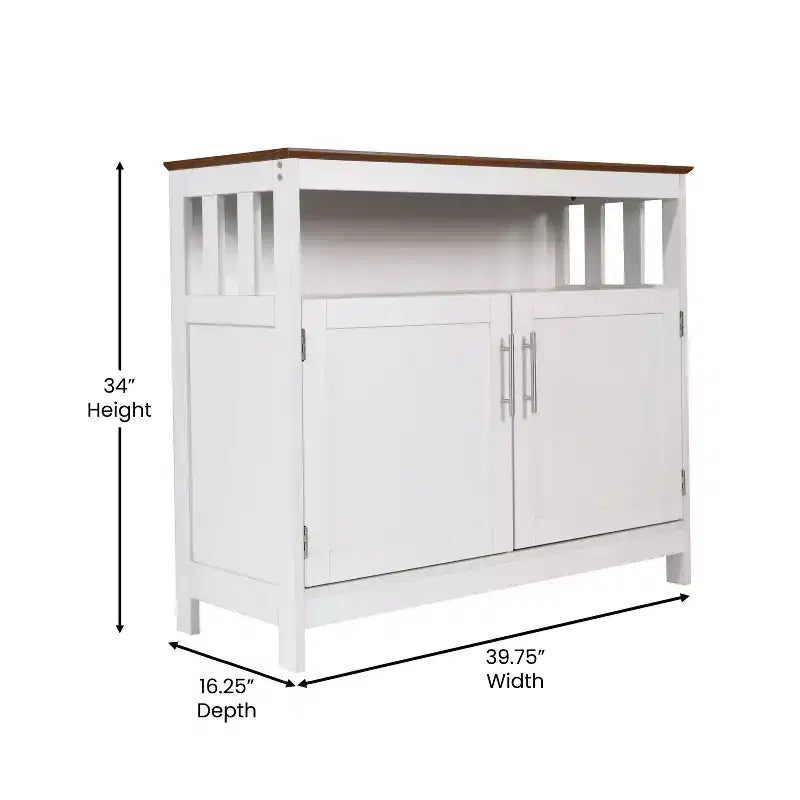 Flash Furniture Mayfield Buffet e Credenza Classici con Armadietto a Due Ante e Scaffale Aperto