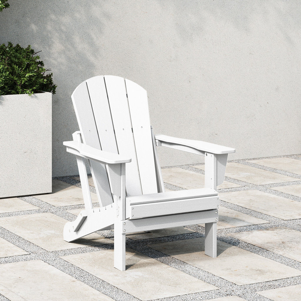 Chaise Adirondack pliante d'extérieur tout temps Polytrends Laguna résistante à la décoloration pour patio