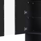 Meuble TV moderne avec lumières LED pour téléviseur de 75 pouces, table console multimédia avec étagères en verre trempé et foyer non chauffant