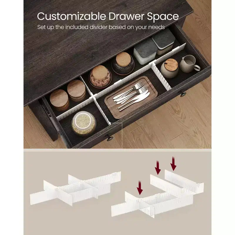 VASAGLE Mobile Buffet, Credenza con Cassetto e Ante, Ripiano Regolabile in Altezza