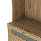 Credenza alta a colonna indipendente da 170/180 cm, mobile bar, credenza a buffet per cucina e sala da pranzo, naturale 4A - ModernLuxe