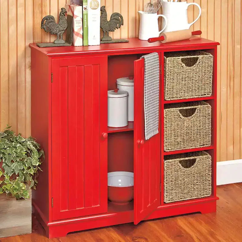 The Lakeside Collection Credenza/Mobile Buffet con Ante a Pannello e Spazio Contenitore