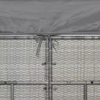 Outsunny Set Divano Rattan da Esterno a 4 Pezzi con Tettuccio Regolabile, Salotto da Giardino in Vimini con Tavolino Regolabile in Altezza e Cuscini