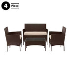 Set di mobili da giardino in rattan Pure Garden 4 pezzi