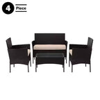 Set di mobili da giardino in rattan Pure Garden 4 pezzi