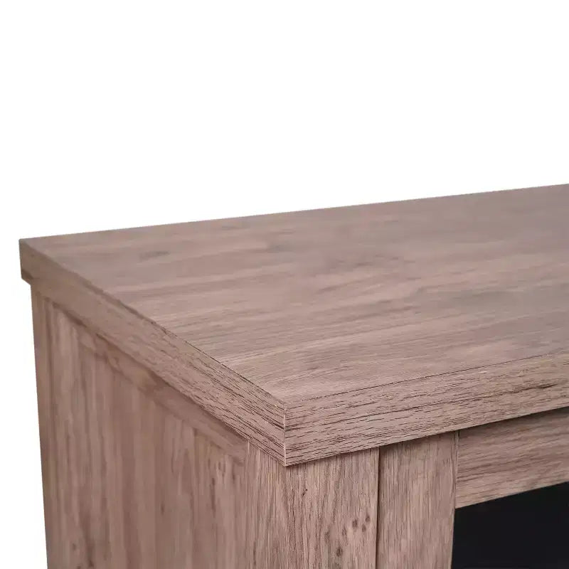 Flash Furniture Dion Mobile Contenitore Moderno per Cucina e Sala da Pranzo, Legno Ingegnerizzato con 2 Ante in Vetro Temperato, 2 Cassetti, Ripiano Aperto
