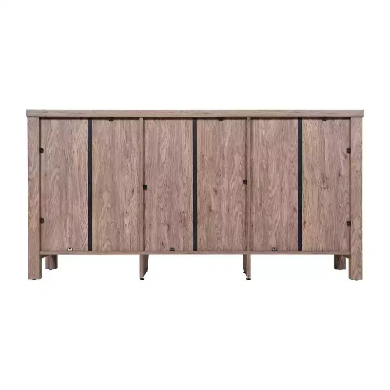 Flash Furniture Dion Mobile Contenitore Moderno per Cucina e Sala da Pranzo, Legno Ingegnerizzato con 2 Ante in Vetro Temperato, 2 Cassetti, Ripiano Aperto
