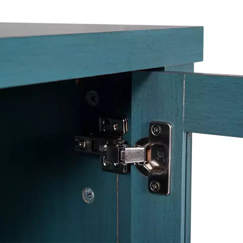 Flash Furniture Dion Mobile Contenitore Moderno per Cucina e Sala da Pranzo, Legno Ingegnerizzato con 2 Ante in Vetro Temperato, 2 Cassetti, Ripiano Aperto