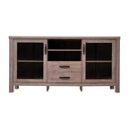 Flash Furniture Dion Mobile Contenitore Moderno per Cucina e Sala da Pranzo, Legno Ingegnerizzato con 2 Ante in Vetro Temperato, 2 Cassetti, Ripiano Aperto