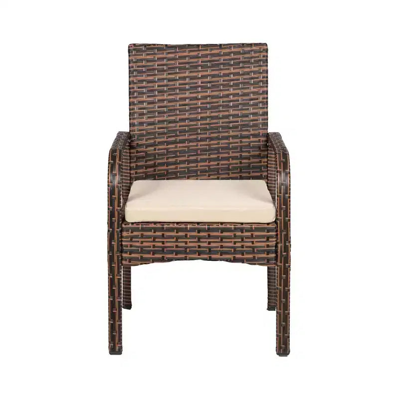 WestinTrends Set da 3 Pezzi in Rattan Wicker Moderno da Conversazione, Marrone/Beige