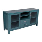 Emma and Oliver Madia/Credenza in Legno Ingegnerizzato per Cucina/Sala da Pranzo con Ripiano Aperto, 2 Cassetti e 2 Ante in Vetro Temperato