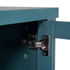 Emma and Oliver Madia/Credenza in Legno Ingegnerizzato per Cucina/Sala da Pranzo con Ripiano Aperto, 2 Cassetti e 2 Ante in Vetro Temperato