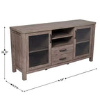 Emma and Oliver Madia/Credenza in Legno Ingegnerizzato per Cucina/Sala da Pranzo con Ripiano Aperto, 2 Cassetti e 2 Ante in Vetro Temperato